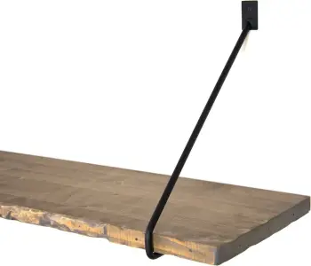 Raft dekorativ prej druri për mur, Hanah Home, Wr038, ngjyrë arre dhe e zezë