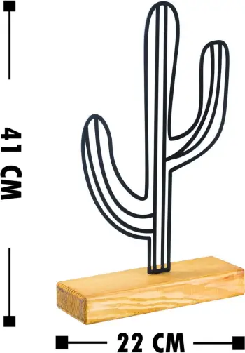 Objekt dekorativ Aberto Design, kaktus, i zi