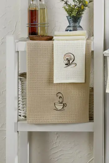 Set peshqirësh kuzhine (6 copë), Mijölnir, ngjyrë kafe