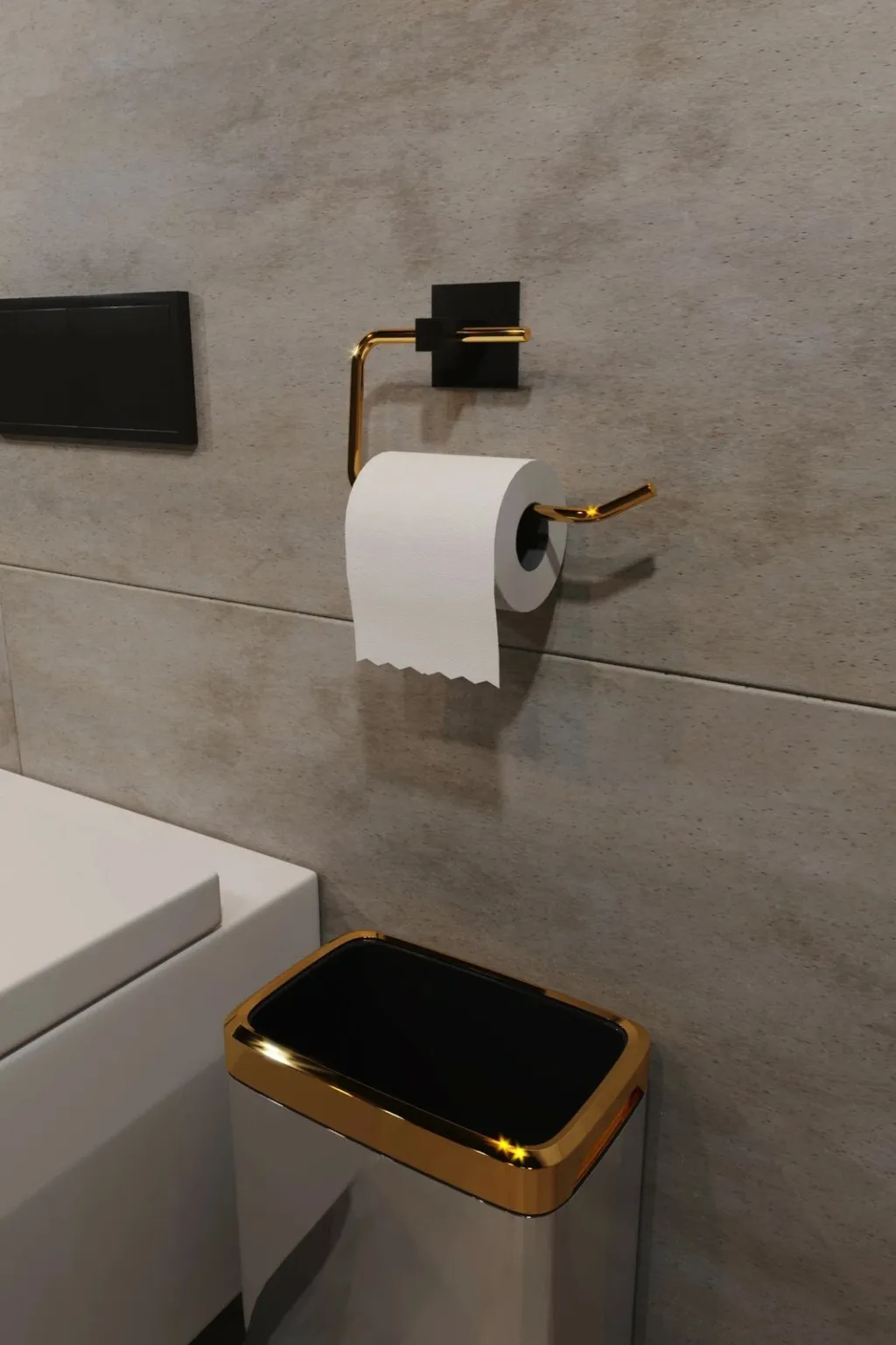 Mbajtës letre tualeti, ngjyrë ari, Aberto Design - 3