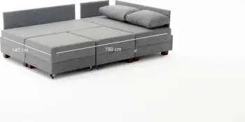 Kënd-sofë krevate Fly, ngjyrë kafe, Atelier del Sofa, kënd i majtë