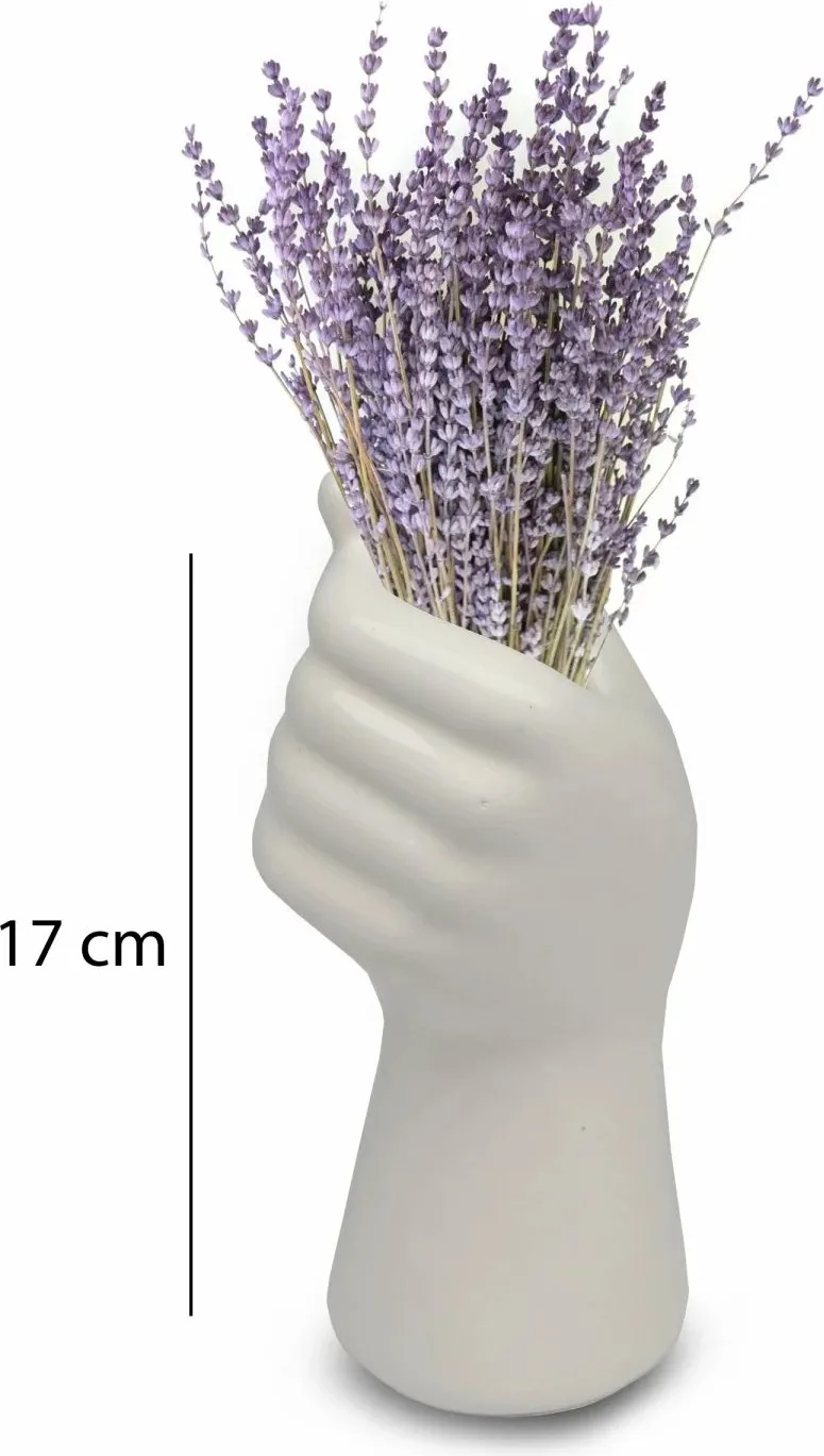 Vazo dekorative Aberto Design, HMY-6404, 17cm, qeramike, e bardhë - 1