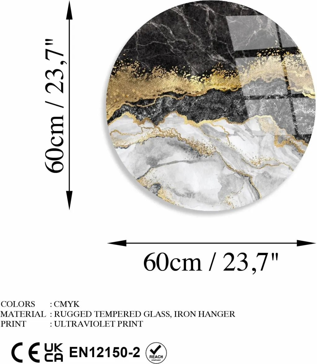 Pikturë dekorative xhami e temperuar, shumëngjyrëshe, UV-1133, 60cm - 7