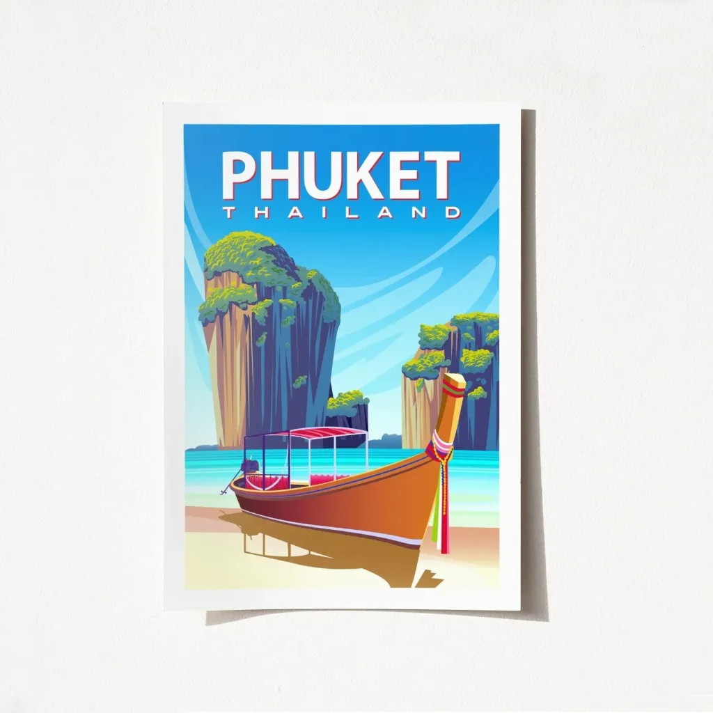 Poster A4 Phuket, shumëngjyrësh, 21x29.7cm - 2