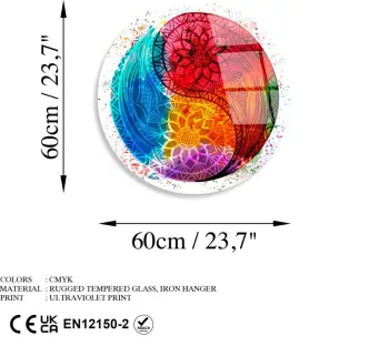 Pikturë dekorative prej xhami të temperuar, shumëngjyrëshe, UV-1139