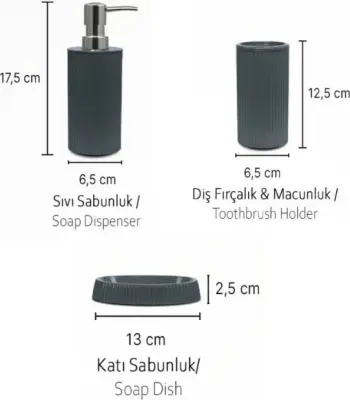 Set banjoje 3 pjesësh, gri, Mijölnir, PZR-047