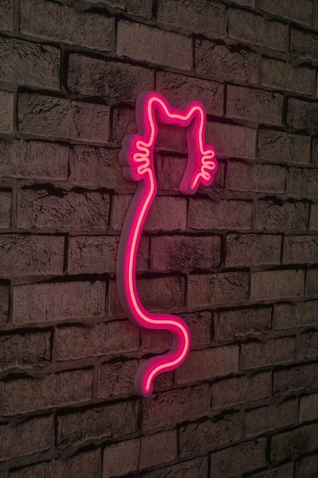 Dekor dritash LED, plastikë, formë mace, ngjyrë rozë, Wallity - 3
