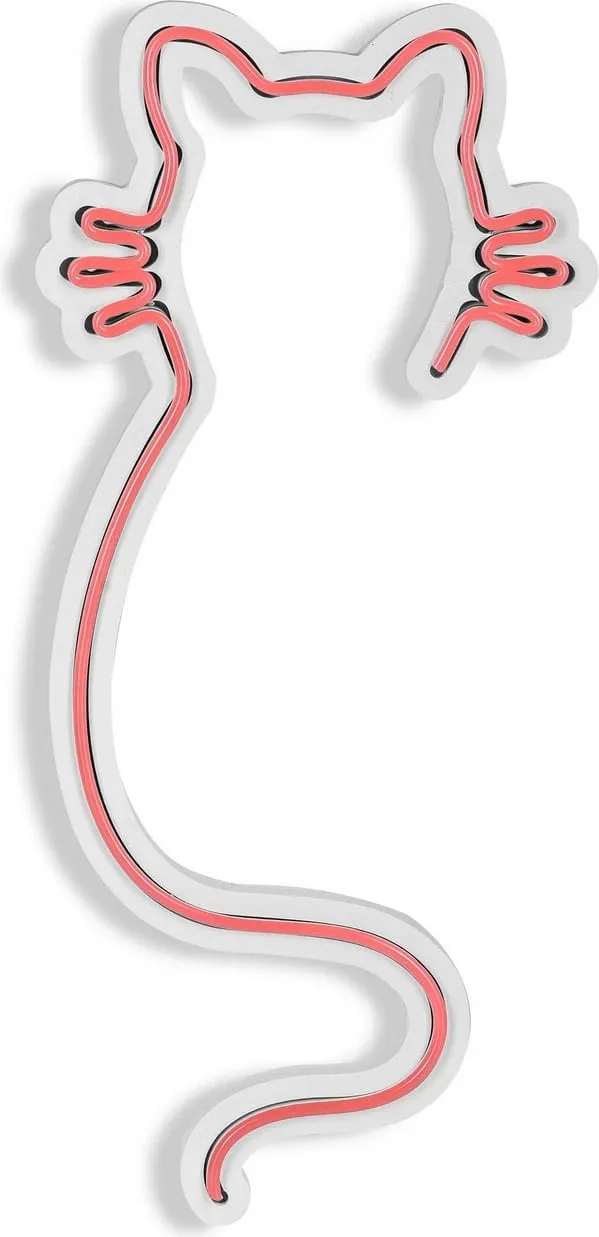 Dekor dritash LED, plastikë, formë mace, ngjyrë rozë, Wallity - 8