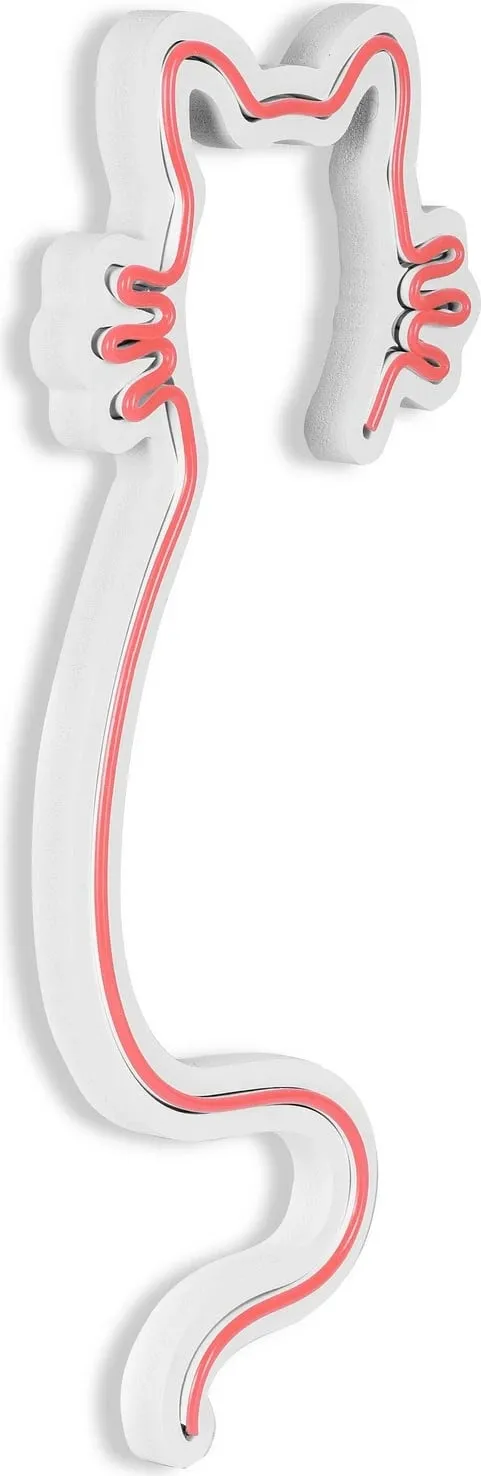 Dekor dritash LED, plastikë, formë mace, ngjyrë rozë, Wallity - 9