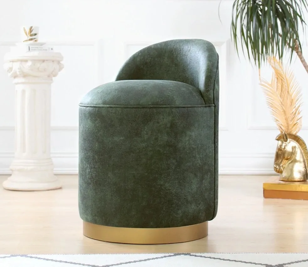 Puf Atelier del Sofa, Luton, lëkurë nubuck, ngjyrë e gjelbër - 2