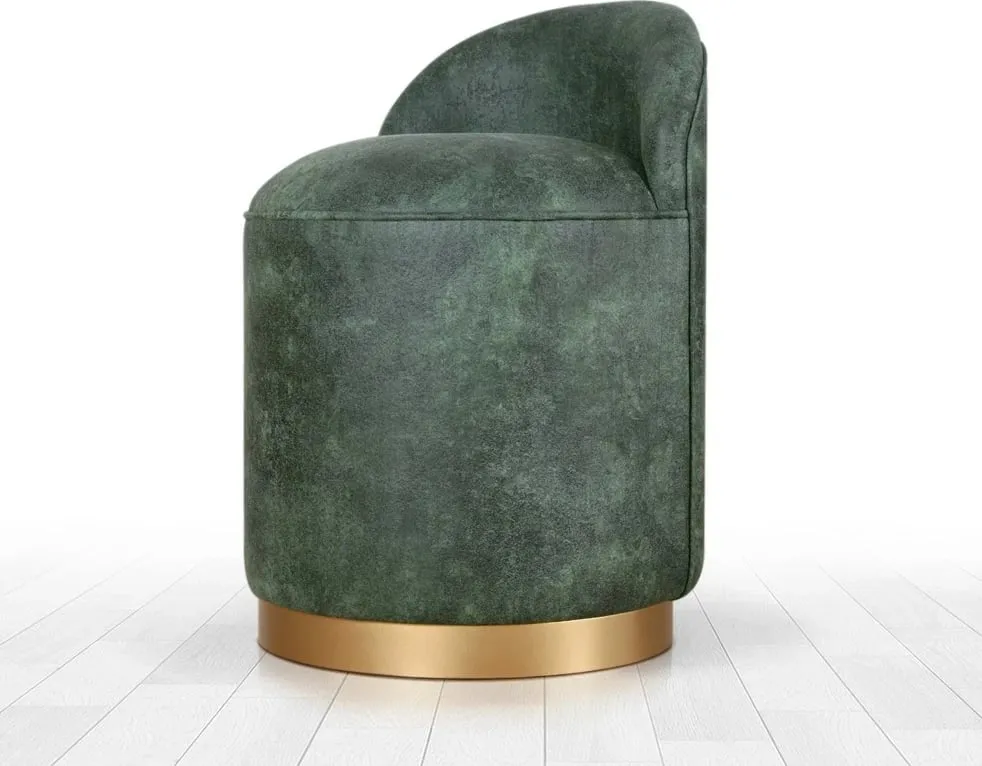 Puf Atelier del Sofa, Luton, lëkurë nubuck, ngjyrë e gjelbër - 3