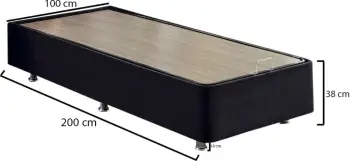 Bazë krevati teke Hanah Home, Ela, e zezë, 100x200cm