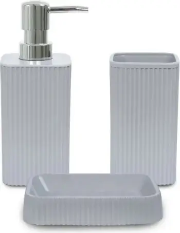 Set banjoje 3 pjesësh Mijölnir, PZR-042, e bardhë/gri