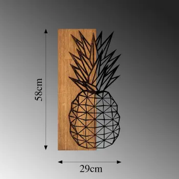 Aksesor dekorativ për mur, dru dhe metal, Wallity MA-298, ngjyrë arre, 58x30cm