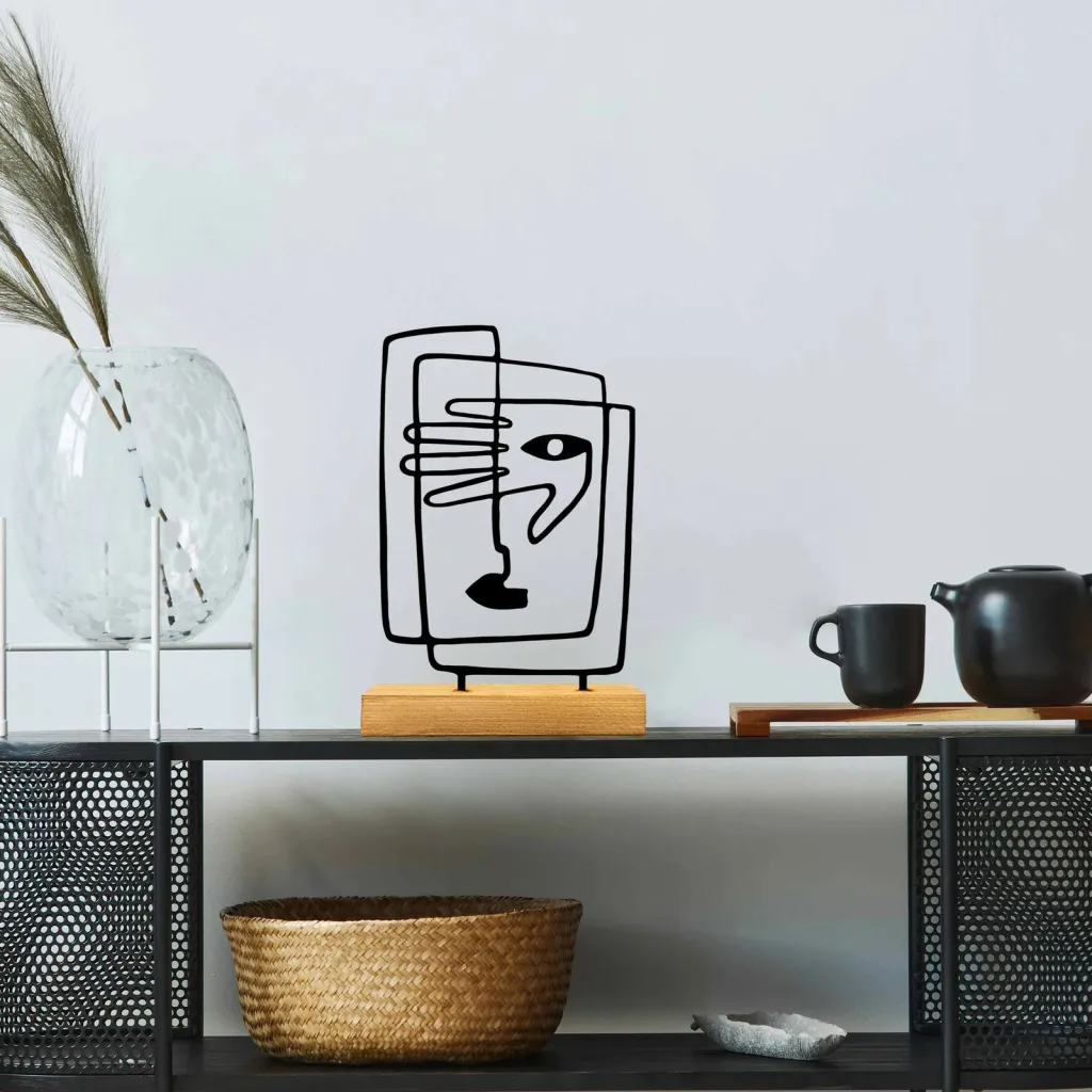 Objekt dekorativ Aberto Design, ngjyrë druri dhe e zezë - 2