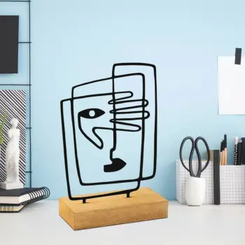 Objekt dekorativ Aberto Design, ngjyrë druri dhe e zezë