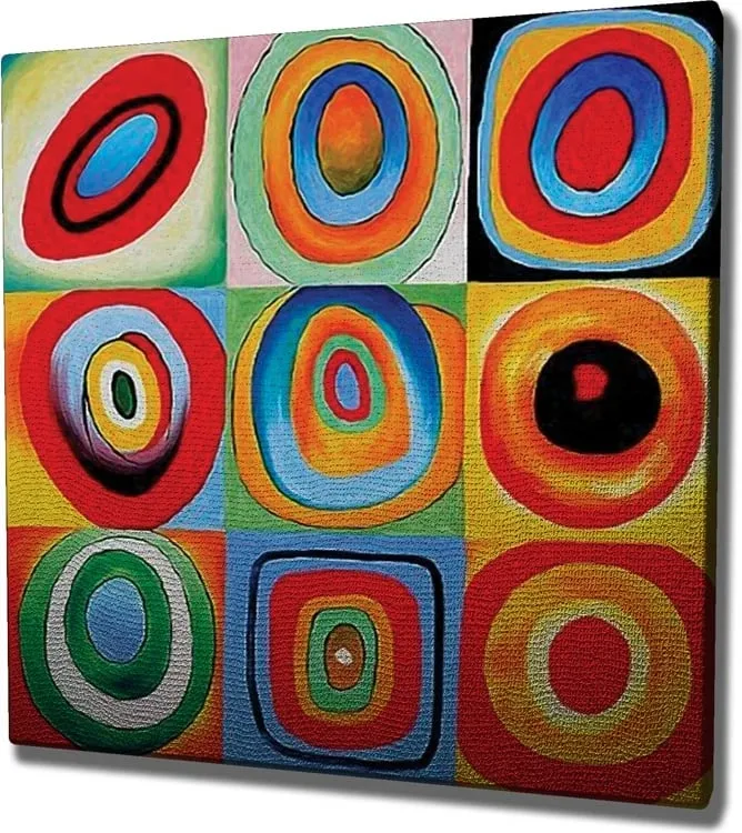 Pikturë dekorative në kanavacë, Squares with Concentric Circles, KC263, 45x45cm - 1