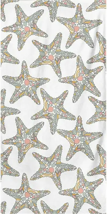 Peshqir plazhi Mijölnir, Deniz Yildizi, i bardhë, 75x150cm
