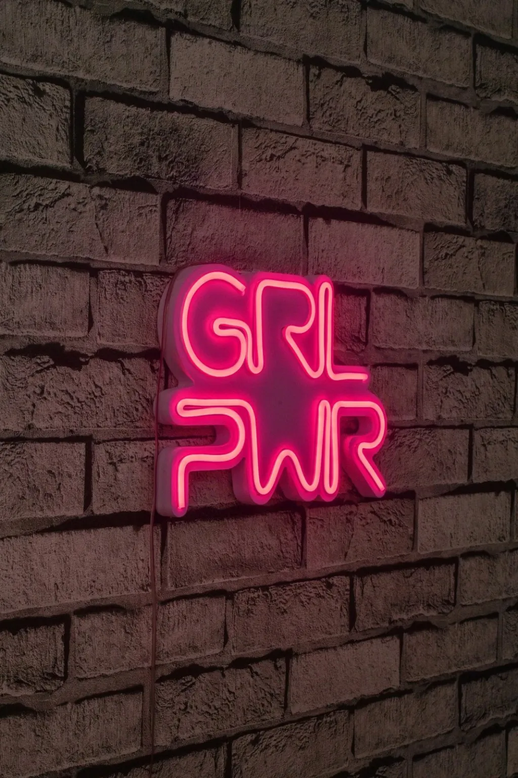 Dekor dritash LED plastike, Girl Power, rozë - 3