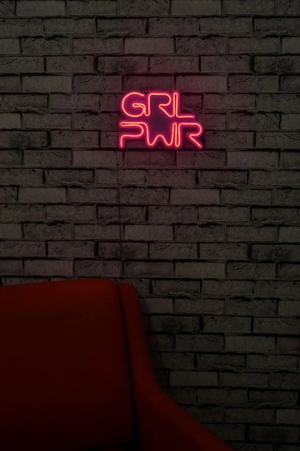 Dekor dritash LED plastike, Girl Power, rozë - 5