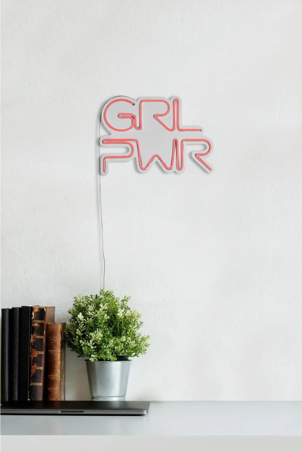 Dekor dritash LED plastike, Girl Power, rozë - 6