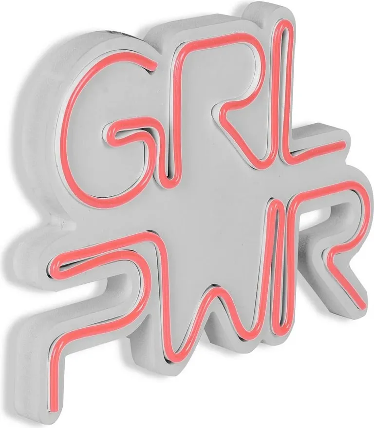 Dekor dritash LED plastike, Girl Power, rozë - 9