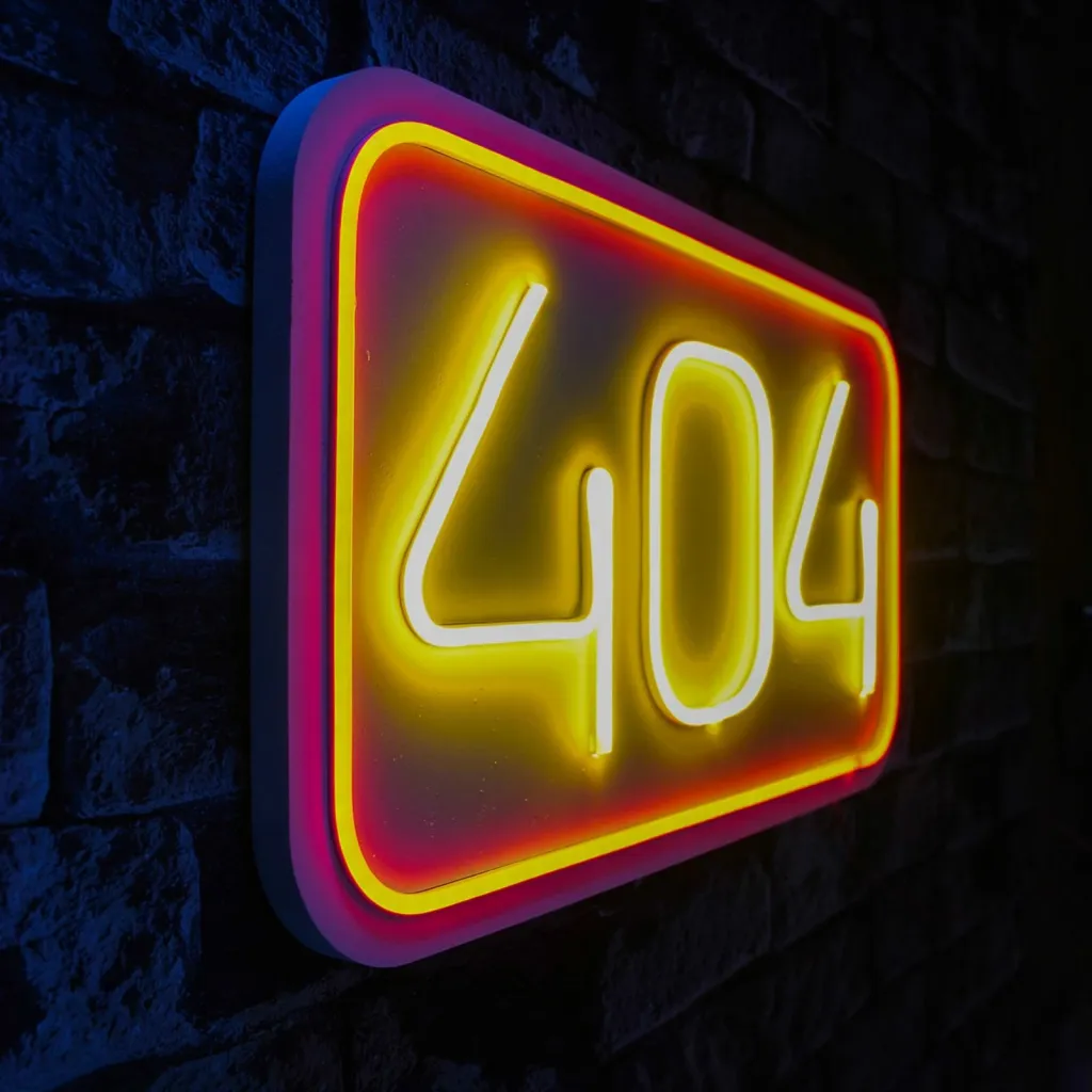Dritë dekorative LED plastike, 404 Not Found, e kuqe dhe e verdhë - 2