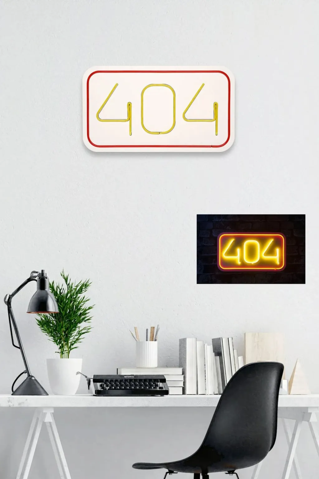 Dritë dekorative LED plastike, 404 Not Found, e kuqe dhe e verdhë - 5