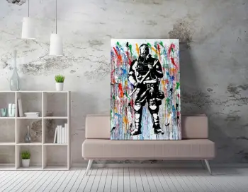 Pikturë dekorative në kanavacë, Banksy, shumëngjyrëshe, WY131, 50x70cm