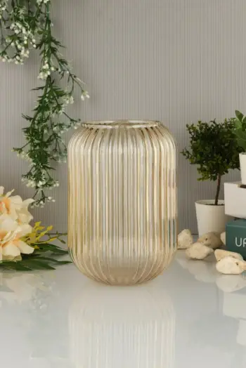 Vazo dekorative prej qelqi, ngjyrë ari, Aberto Design Line D20B