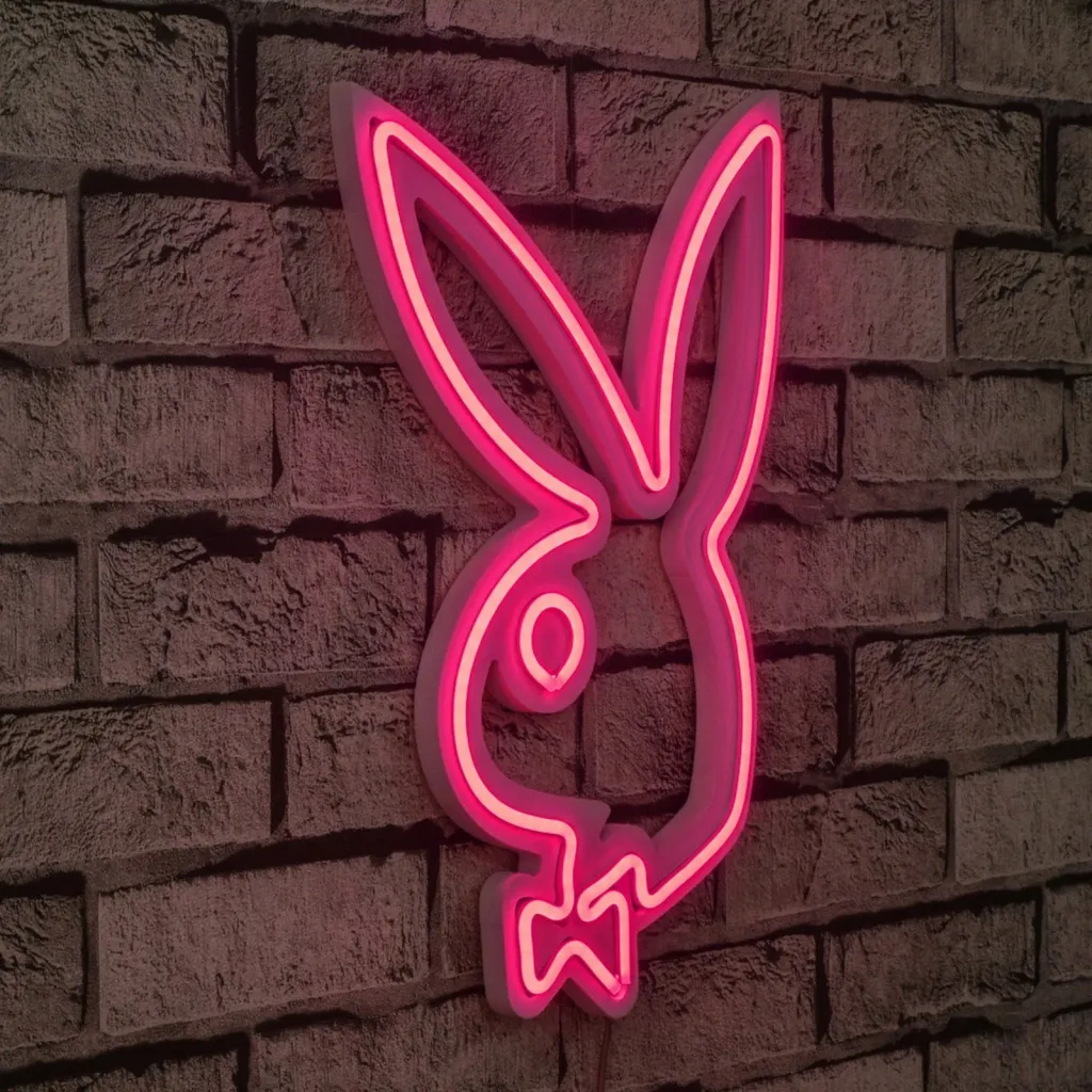 Dritë dekorative plastike LED, Playboy, ngjyrë rozë - 2