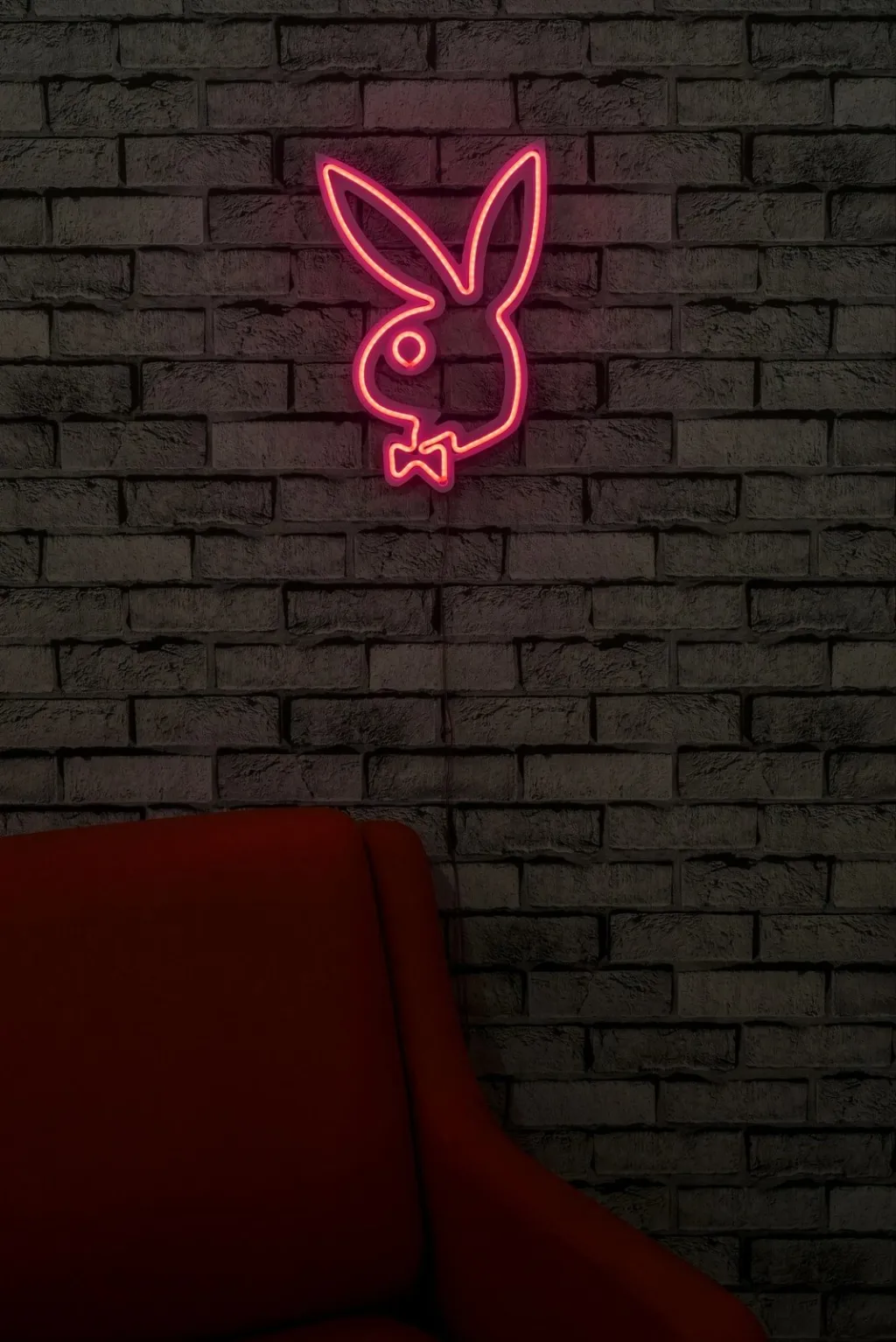 Dritë dekorative plastike LED, Playboy, ngjyrë rozë - 4