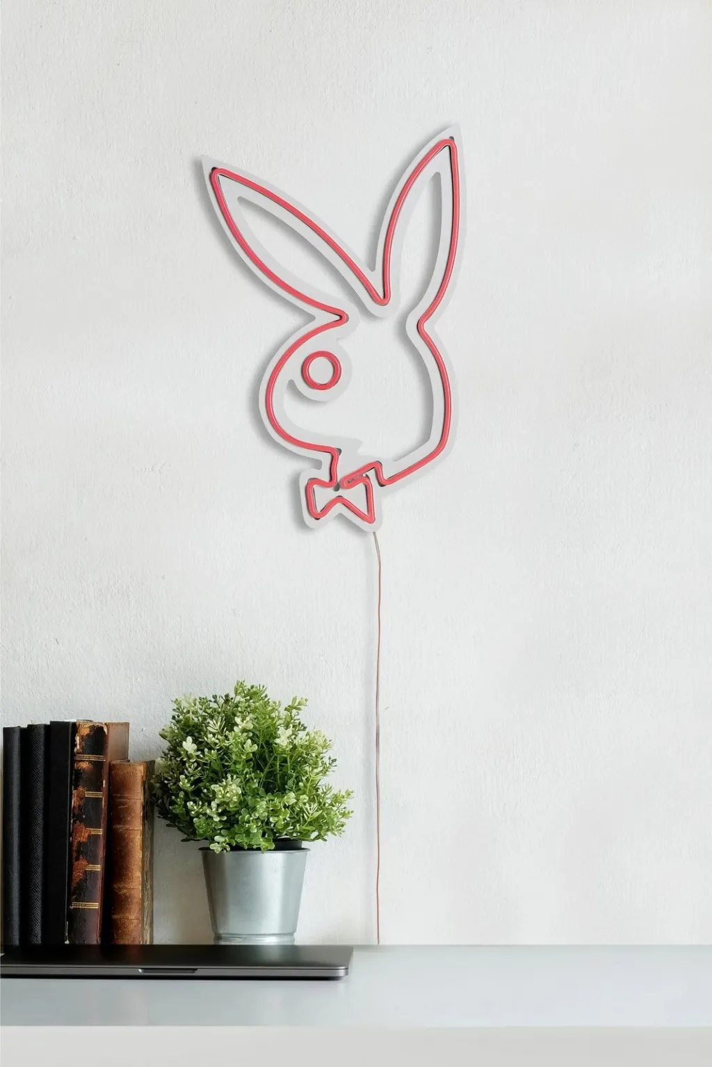Dritë dekorative plastike LED, Playboy, ngjyrë rozë - 6