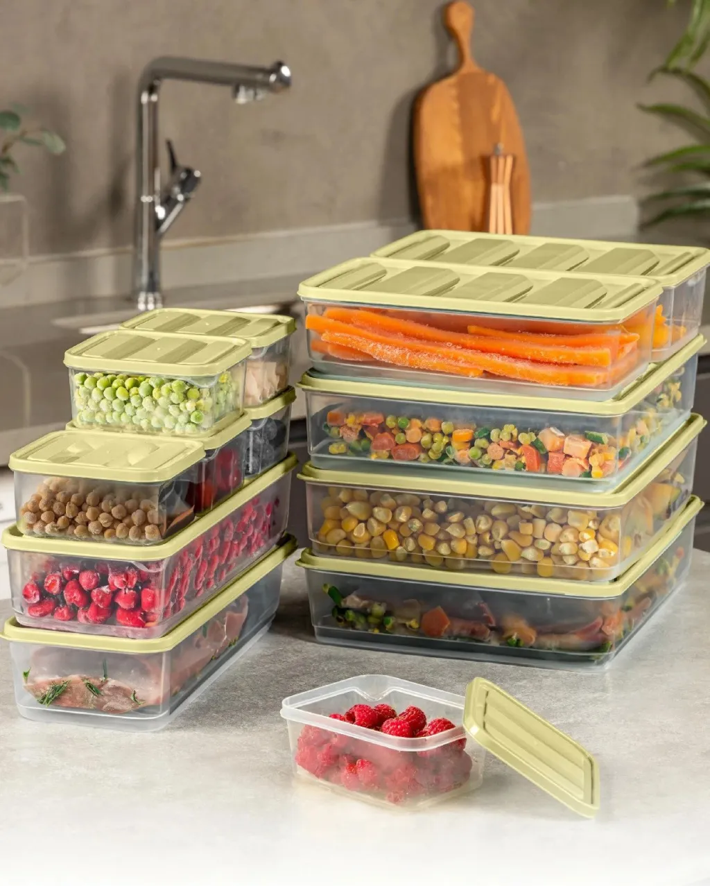 Set kuti plastike për organizim (13 copë), ngjyrë e verdhë, YBLLA13LU - 2