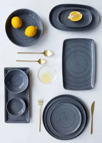 Set pjatash servirëse Hermia NON0008, 2 copë, hiri