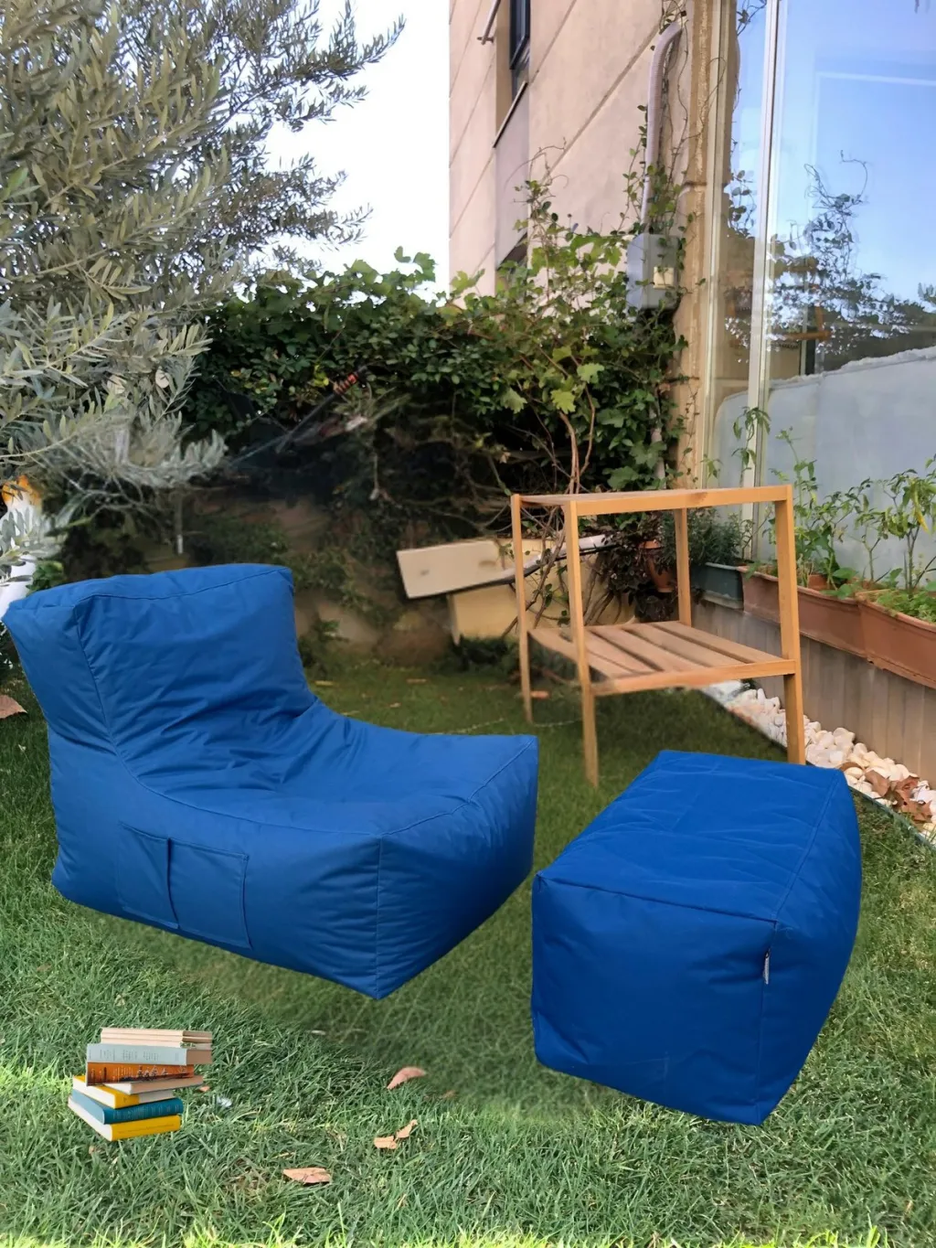 Set bean bag XXL Sedir, 2 pjesë, ngjyrë kaltër - 2