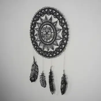Aksesor dekorativ metalik për mur, Dreamcatcher, Wallity, APT121MS