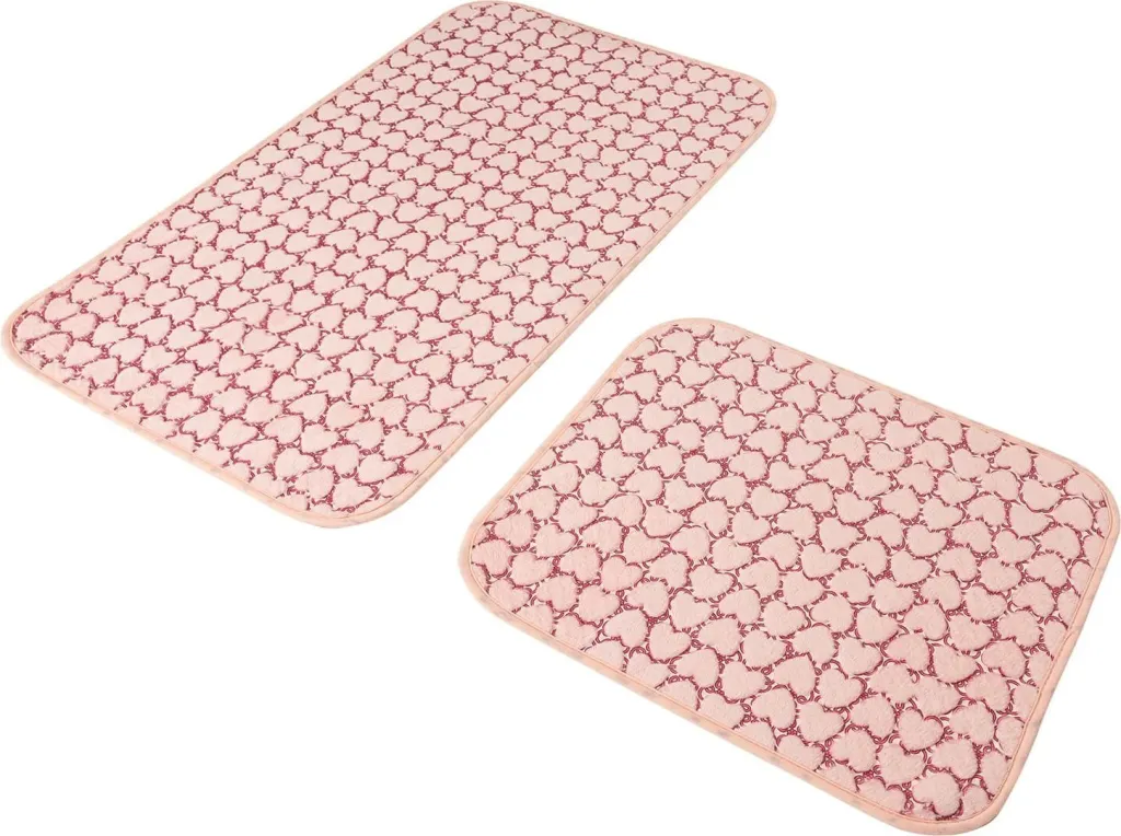 Set tapetash për banjo (2 copë), Mijölnir, Leila Heart, rozë e çelët - 5