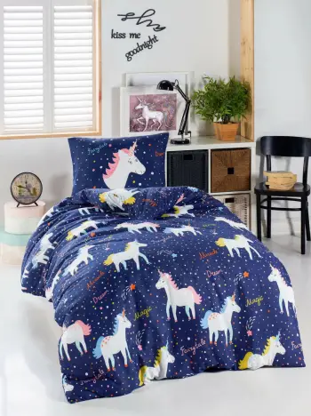Set mbulesë jorgani njëpersonëshe L'essentiel, Magic Unicorn