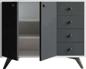Dollap multifunksional Hanah Home, i bardhë, antracit