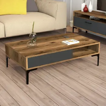 Tavolinë kafeje Hanah Home, Mn02-Ba, ngjyrë arre dhe antracit