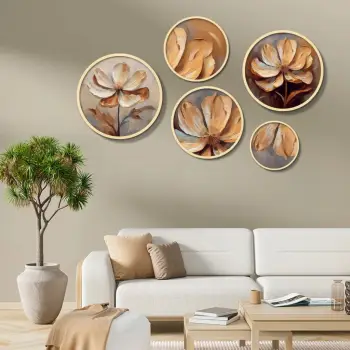 Set pikturash dekorative të kornizuara MDF (5 copë), Wallity, Yats-19