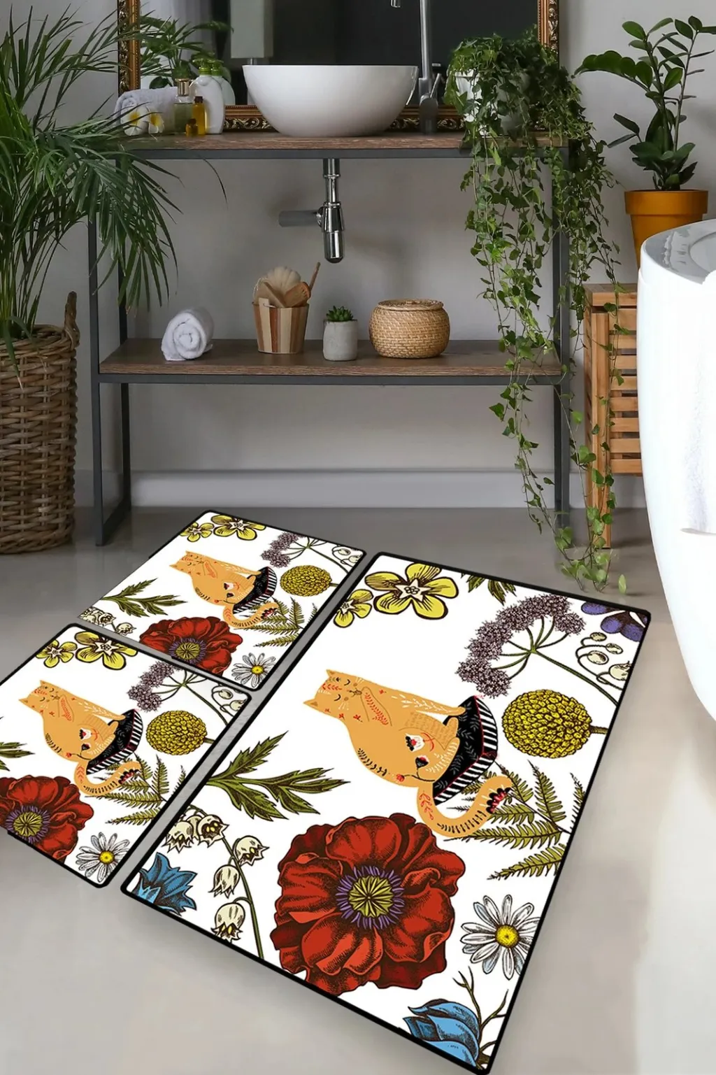 Set tapetash për banjo (3 copë), Mijölnir, Macja me ngjyrë henna - 1