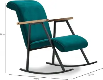 Karrige lëkundëse Atelier del Sofa, Yoka, ngjyrë blu petrol