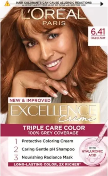Ngjyrë për flokë L'Oreal Excellence, 6.41 Hazelnut, 72 ml