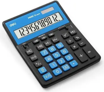 Deli Kalkulator Dual Memory Black Blue 1/20 M888A