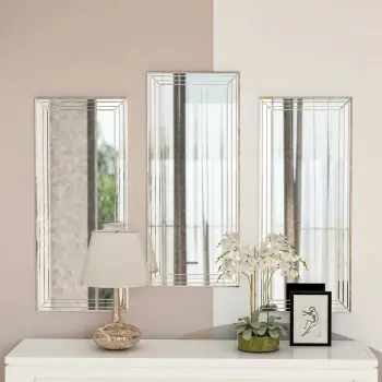 Set pasqyrash dekorative (3 copë), Hanah Home, Mini Buhem, transparente