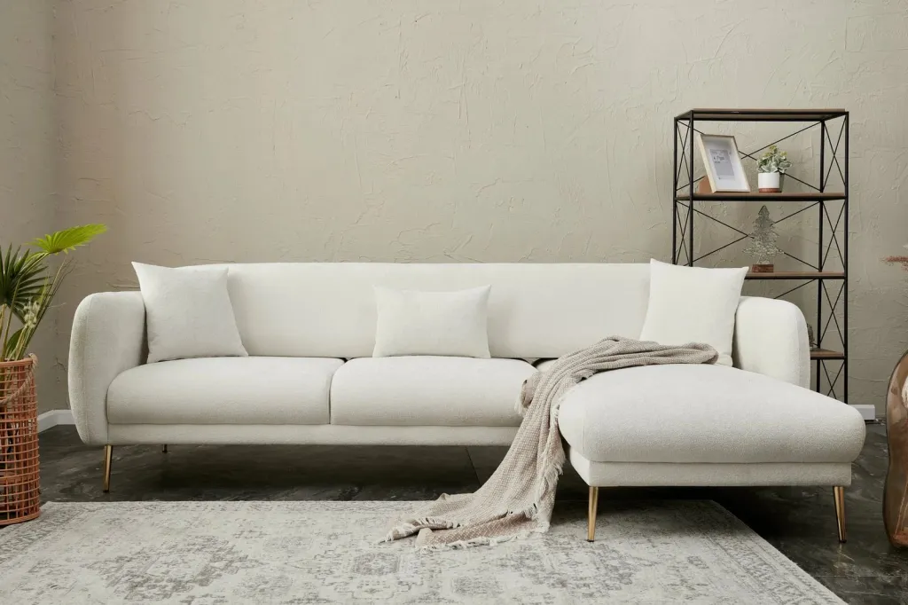 Kënd-sofë krevati Atelier del Sofa, Simena, kënd i djathtë, krem - 3