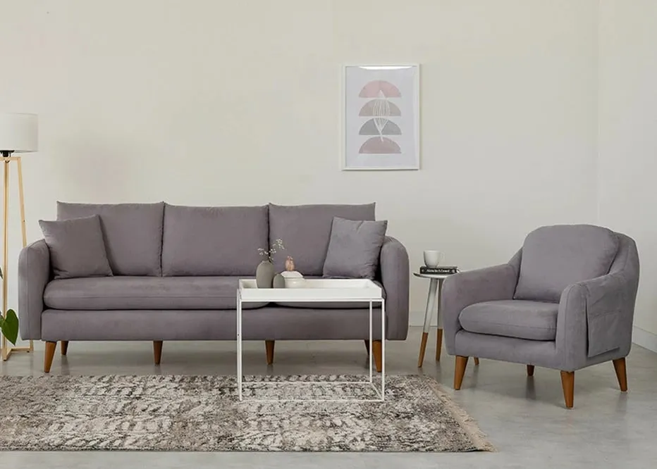 Set divani Atelier del Sofa, Sofia-TKM03-0701, ngjyrë gri - 2
