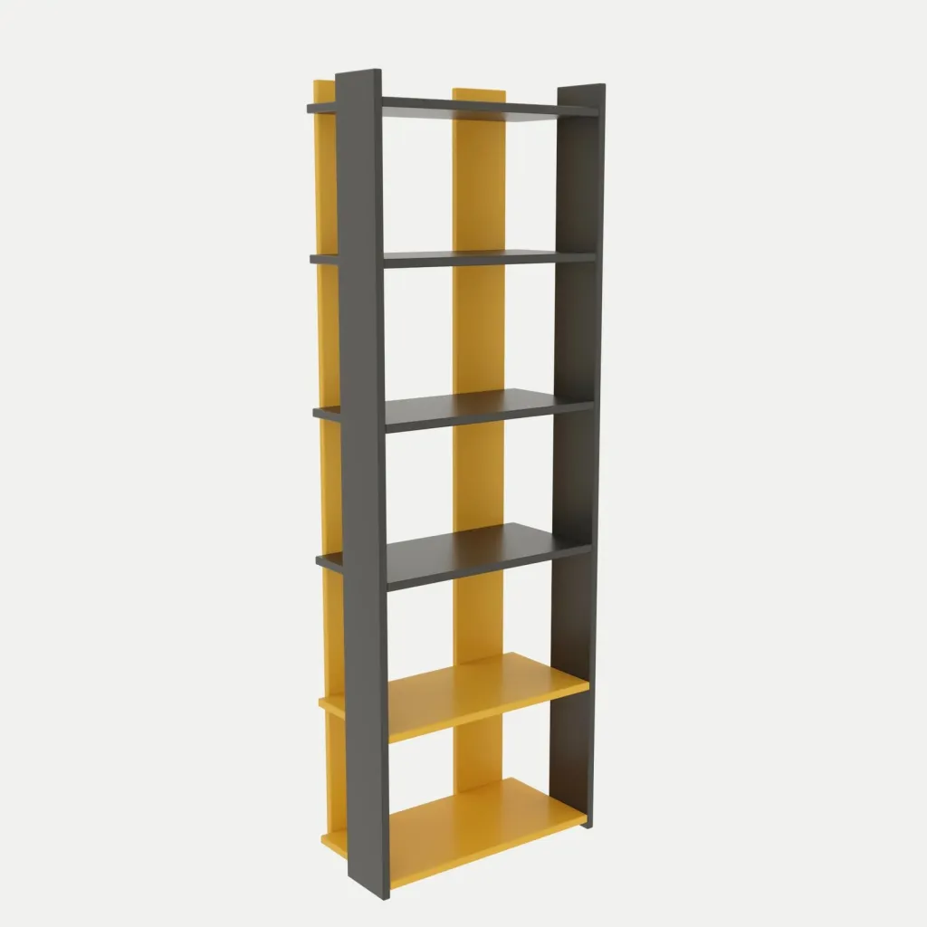 Raft librash Hanah Home, ngjyrë antracit dhe e verdhë, Sakran - 2